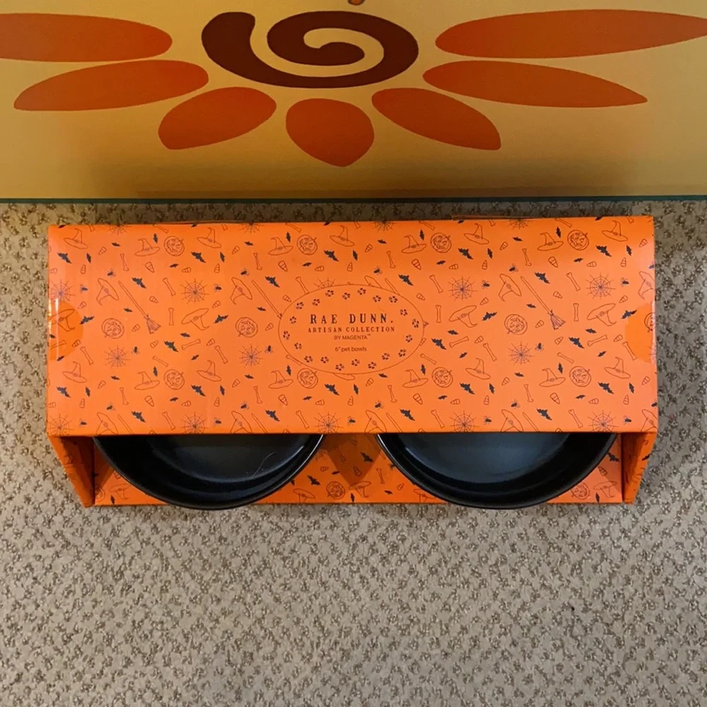 Rae Dunn TRICK & TREAT Dog Bowls